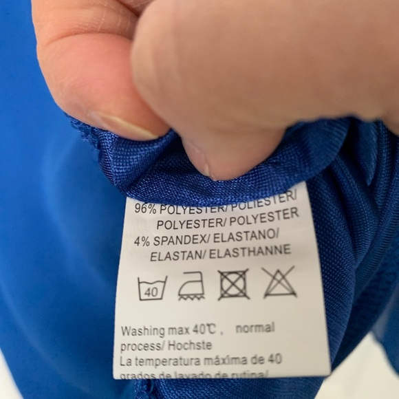 Royal Blue Casual ChiffonTop Scoop Neck 3/4 Sleeve Double Layer, Like New - Picture 8 of 10